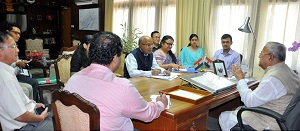 The Governor of Arunachal Pradesh Shri P.B. Acharya with 5(Five) District DC�s along with Shri. Satya Gopal, Principal Secreatary at Raj Bhavan, Itanagar on 12th May 2017. 